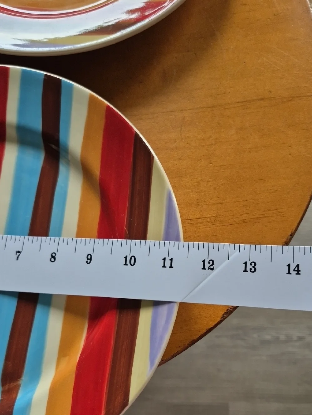 Pier 1 Urban Groove Striped Dinner Plates. Set Of 2